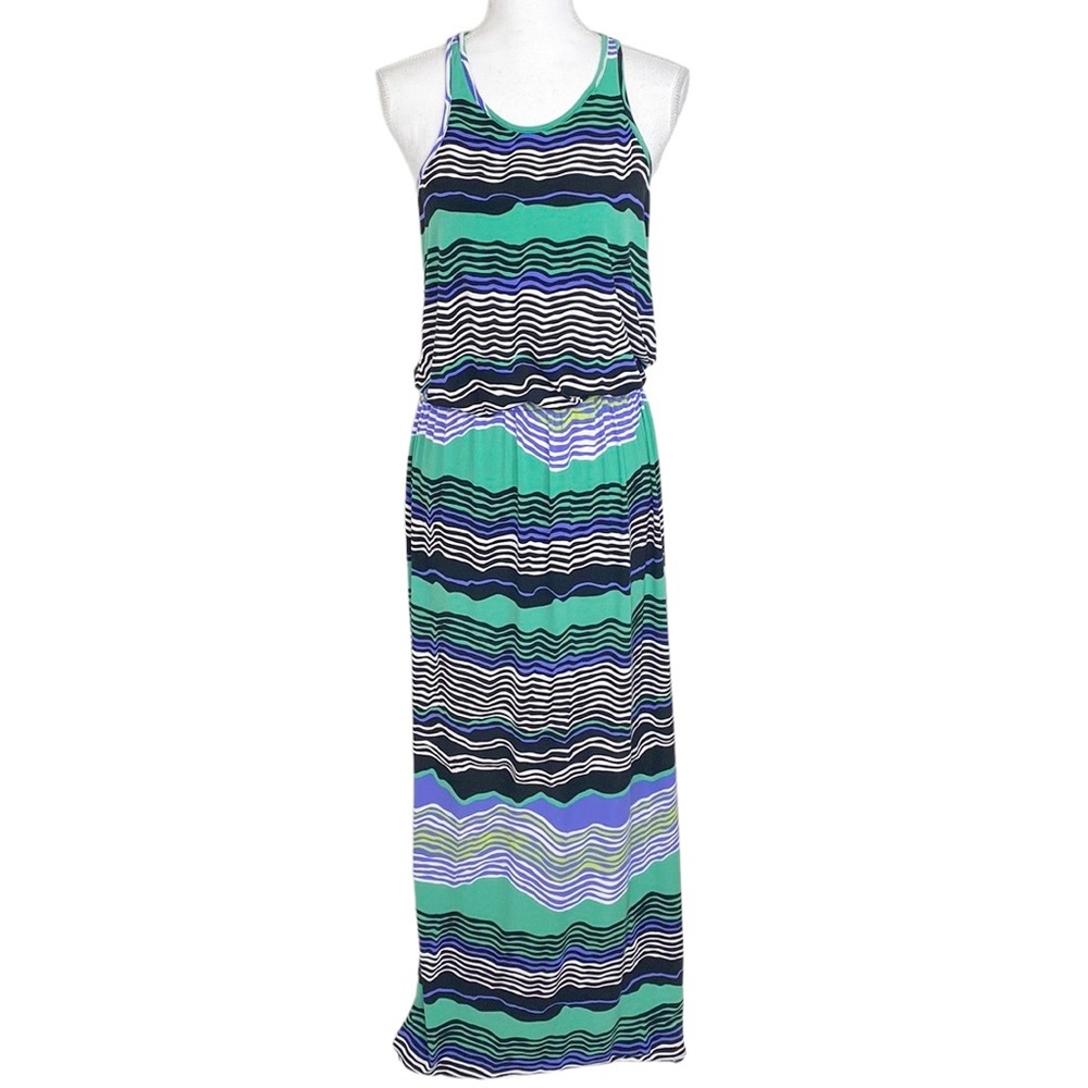 Tori Richard Honolulu Striped Maxi Dress Racerback NEW
